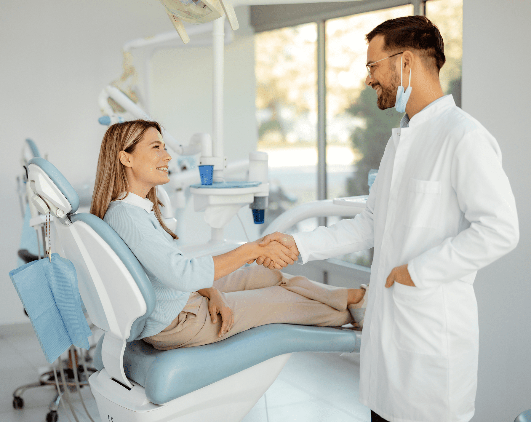 Smiling patient at dental appointment